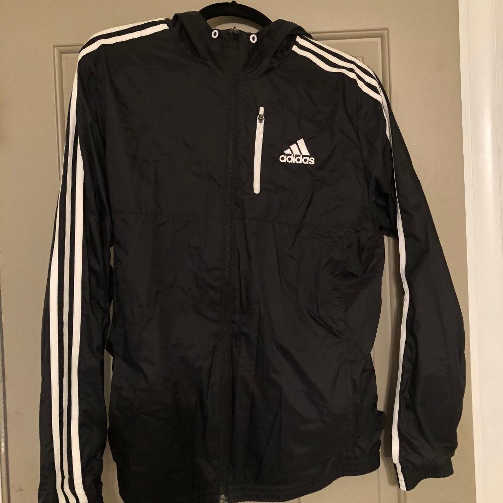 Black Adidas Windbreaker